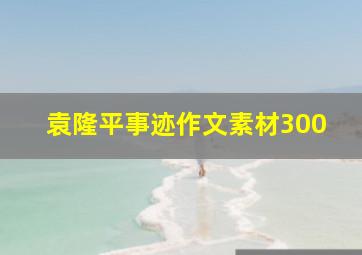 袁隆平事迹作文素材300