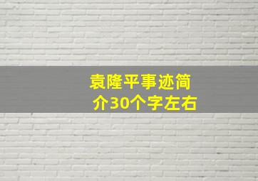 袁隆平事迹简介30个字左右