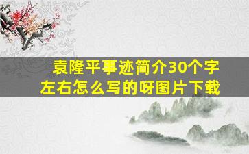 袁隆平事迹简介30个字左右怎么写的呀图片下载