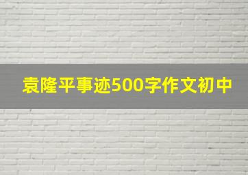 袁隆平事迹500字作文初中