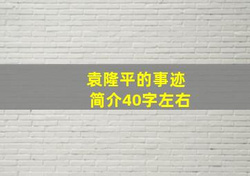 袁隆平的事迹简介40字左右