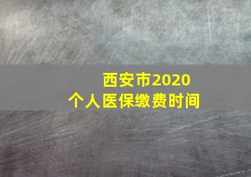 西安市2020个人医保缴费时间