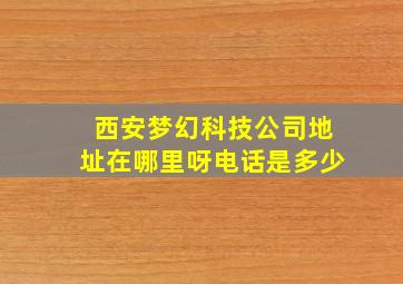 西安梦幻科技公司地址在哪里呀电话是多少