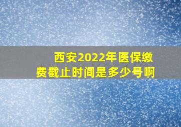 西安2022年医保缴费截止时间是多少号啊