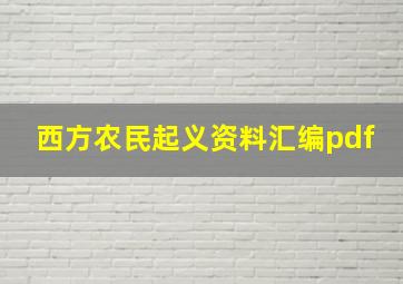 西方农民起义资料汇编pdf