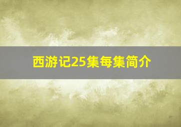 西游记25集每集简介