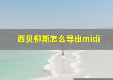 西贝柳斯怎么导出midi