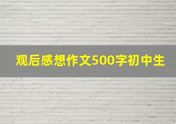 观后感想作文500字初中生