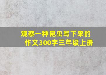 观察一种昆虫写下来的作文300字三年级上册