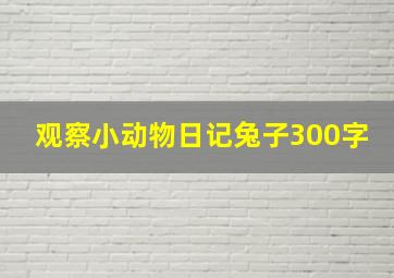 观察小动物日记兔子300字