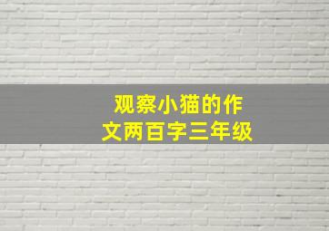 观察小猫的作文两百字三年级