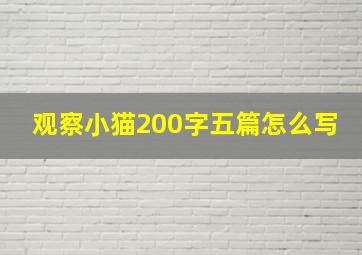 观察小猫200字五篇怎么写