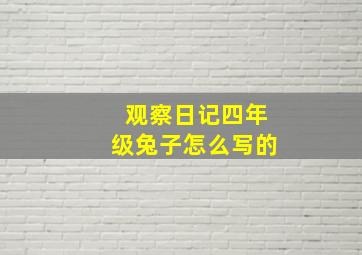 观察日记四年级兔子怎么写的