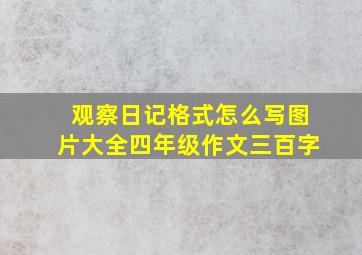 观察日记格式怎么写图片大全四年级作文三百字