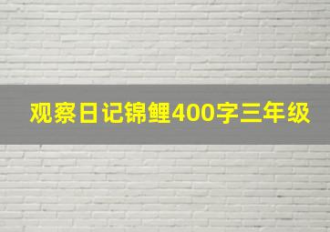 观察日记锦鲤400字三年级