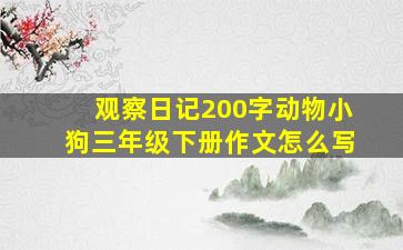 观察日记200字动物小狗三年级下册作文怎么写