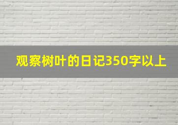 观察树叶的日记350字以上