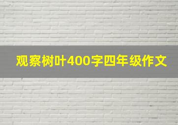 观察树叶400字四年级作文