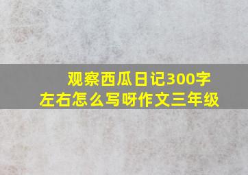 观察西瓜日记300字左右怎么写呀作文三年级