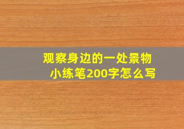 观察身边的一处景物小练笔200字怎么写