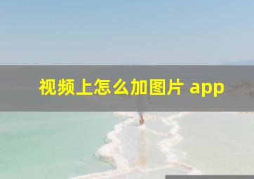 视频上怎么加图片 app