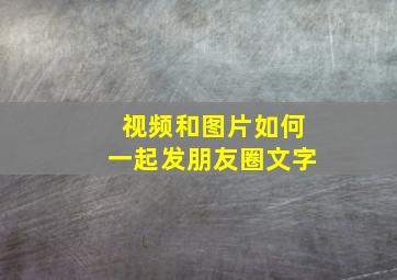 视频和图片如何一起发朋友圈文字