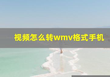 视频怎么转wmv格式手机