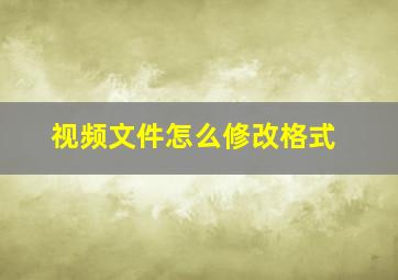 视频文件怎么修改格式