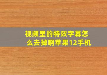 视频里的特效字幕怎么去掉啊苹果12手机