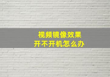 视频镜像效果开不开机怎么办