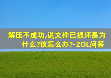 解压不成功,说文件已损坏是为什么?该怎么办?-ZOL问答