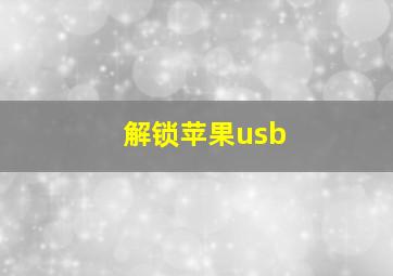 解锁苹果usb