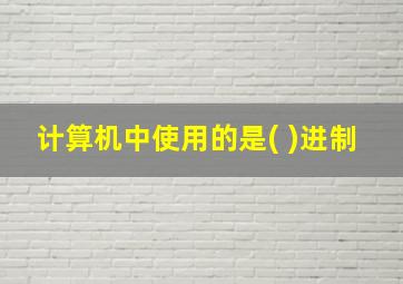 计算机中使用的是( )进制