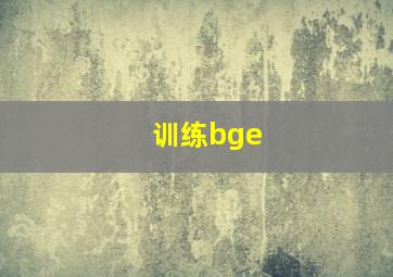 训练bge