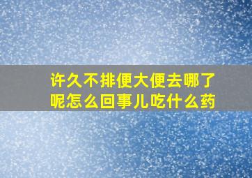 许久不排便大便去哪了呢怎么回事儿吃什么药