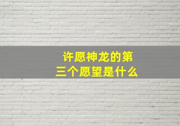 许愿神龙的第三个愿望是什么