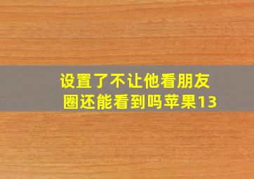 设置了不让他看朋友圈还能看到吗苹果13