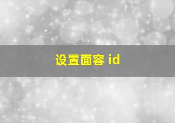 设置面容 id