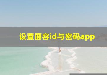 设置面容id与密码app