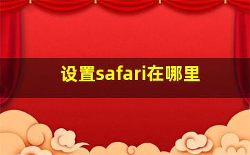 设置safari在哪里