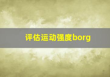 评估运动强度borg