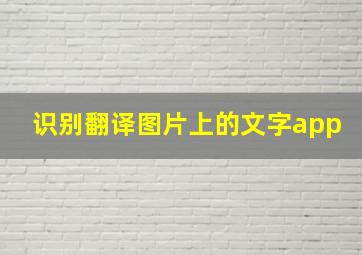 识别翻译图片上的文字app