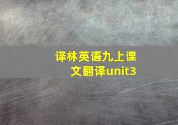 译林英语九上课文翻译unit3