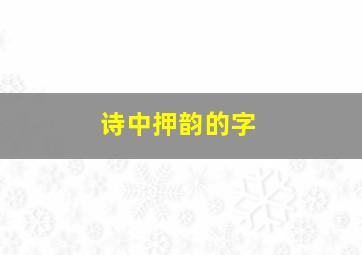 诗中押韵的字