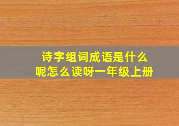 诗字组词成语是什么呢怎么读呀一年级上册