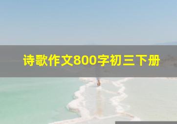 诗歌作文800字初三下册