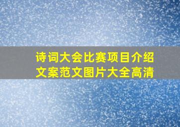 诗词大会比赛项目介绍文案范文图片大全高清