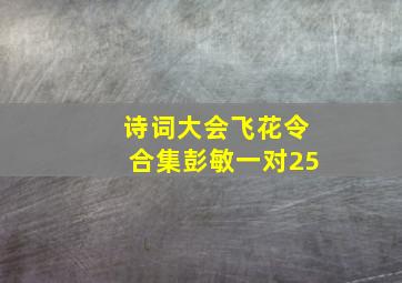 诗词大会飞花令合集彭敏一对25