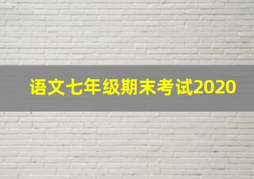 语文七年级期末考试2020