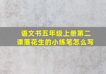 语文书五年级上册第二课落花生的小练笔怎么写